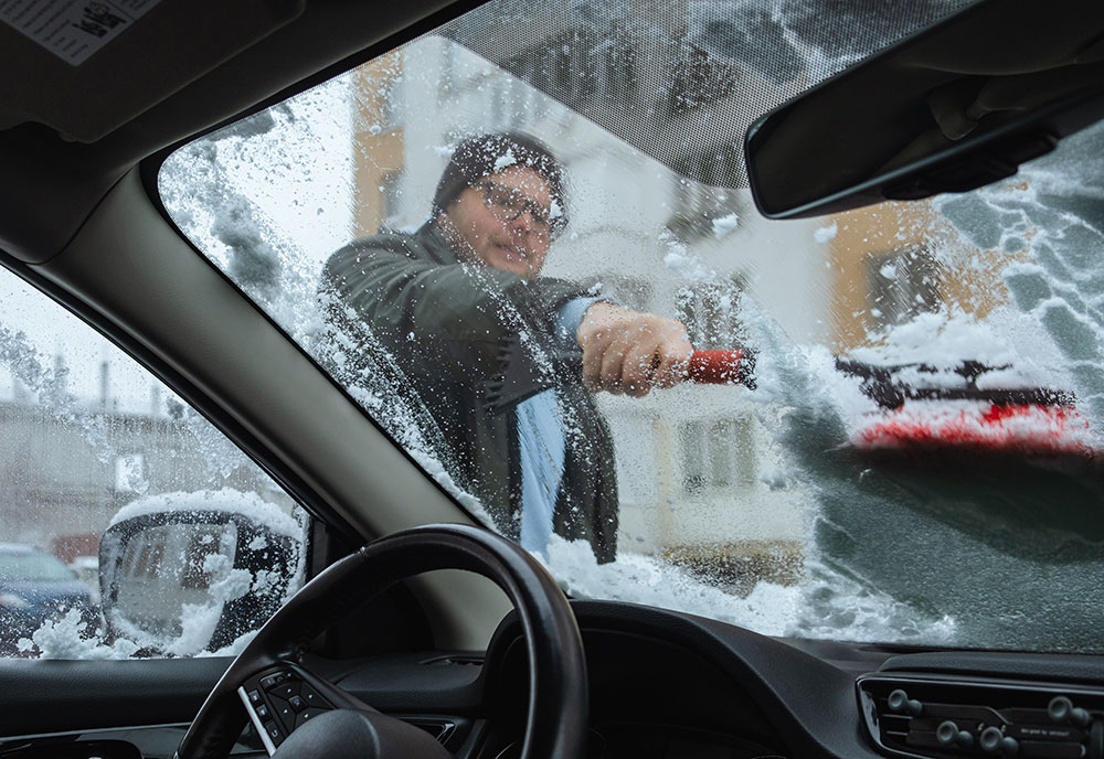 Service your AC in the Winter for clearer vision while driving.
