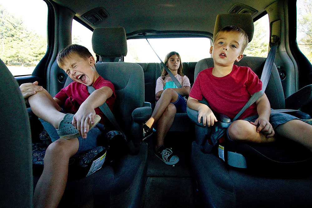 Kids in the back of the car - Brake Safely