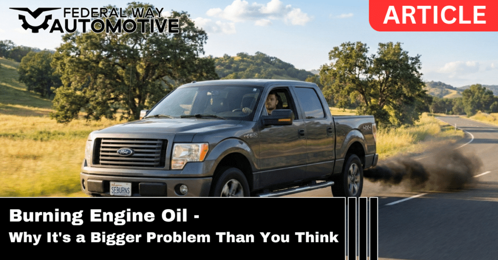 Truck Burning Engine Oil
