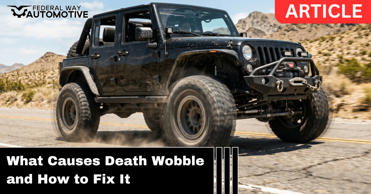 Death Wobble displayed on a Jeep Wrangler